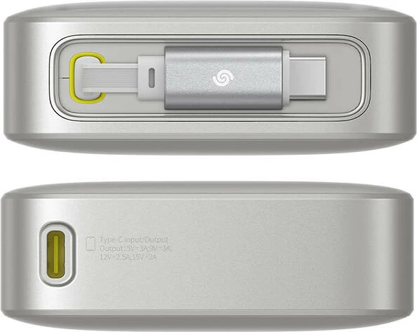 Powerbank Baseus OS Free2Pull 10000mAh 30W me kabllo, Gri