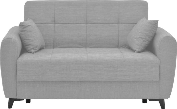 Set salloni 2 pjesë Lincoln, stof ngjyrë hiri e çelët