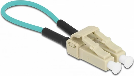 Adapter loopback fibër optike DeLOCK LC OM3, 0.06 m, multimode, full duplex, bezhë/aqua