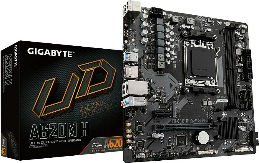 Pllakë amë Gigabyte A620M H, Socket AM5, DDR5, PCIe 4.0, HDMI, DisplayPort