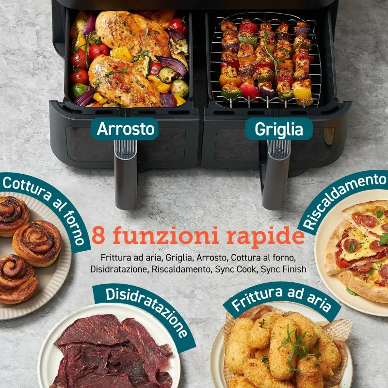 Fritezë me ajër Cosori CAF-R901-AEU 8.5L Dual, e zezë