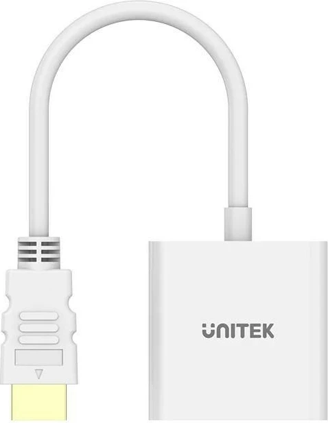 Adapter UNITEK HDMI në VGA, FullHD 60Hz, Bardhë