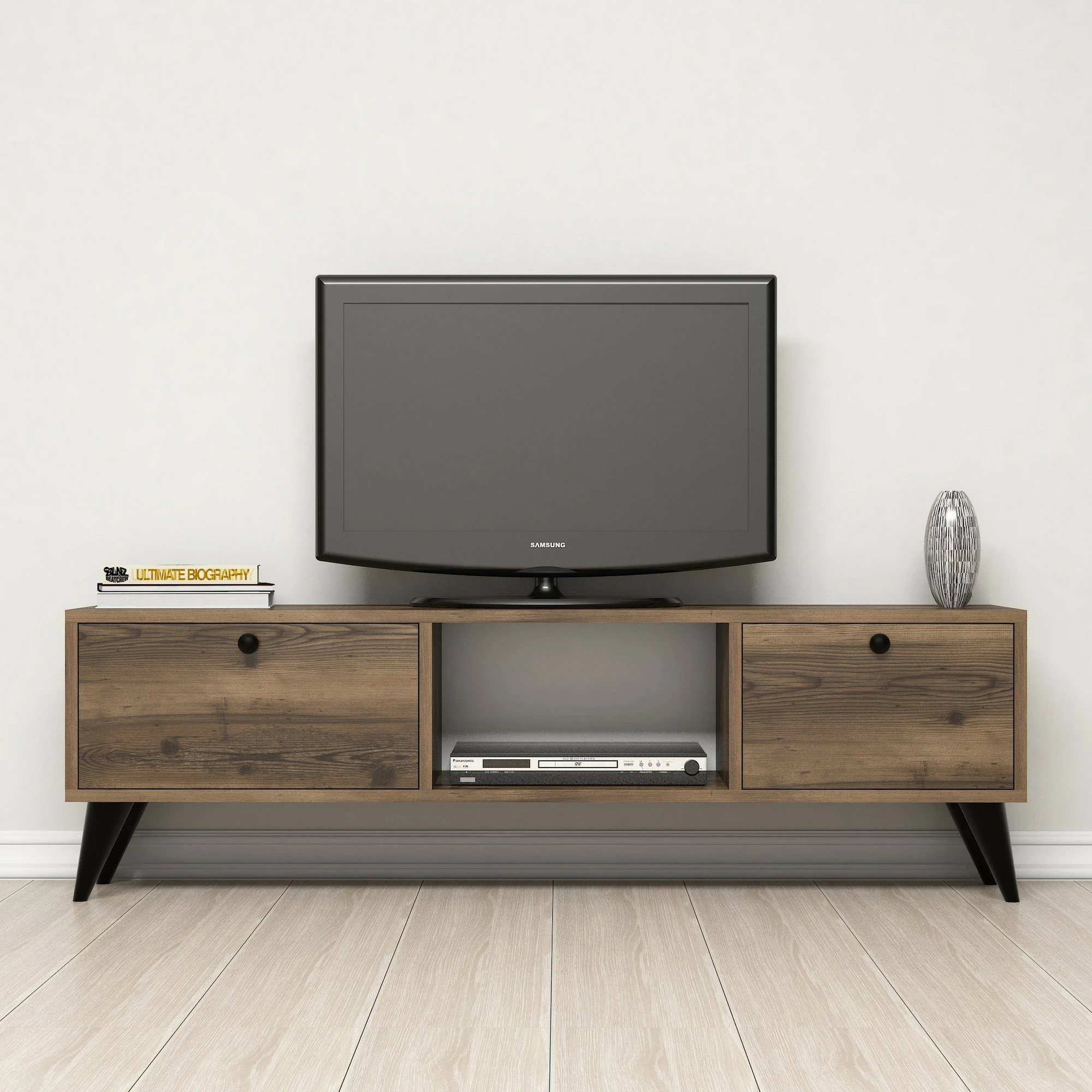 Komodë TV Hanah Home, Serenat 1210, ngjyrë arrë dhe e zezë