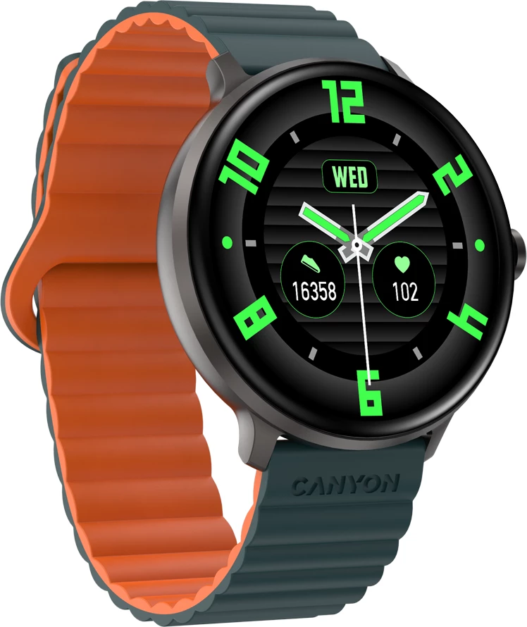 Smartwatch CANYON Jacky SW-69 1.30" Bluetooth 5.1 200mAh jeshile/portokalli