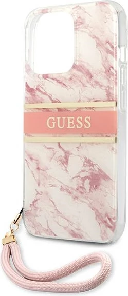 Mbështjellës Guess Marble Strap për iPhone 13 Pro Max 6.7", Rozë