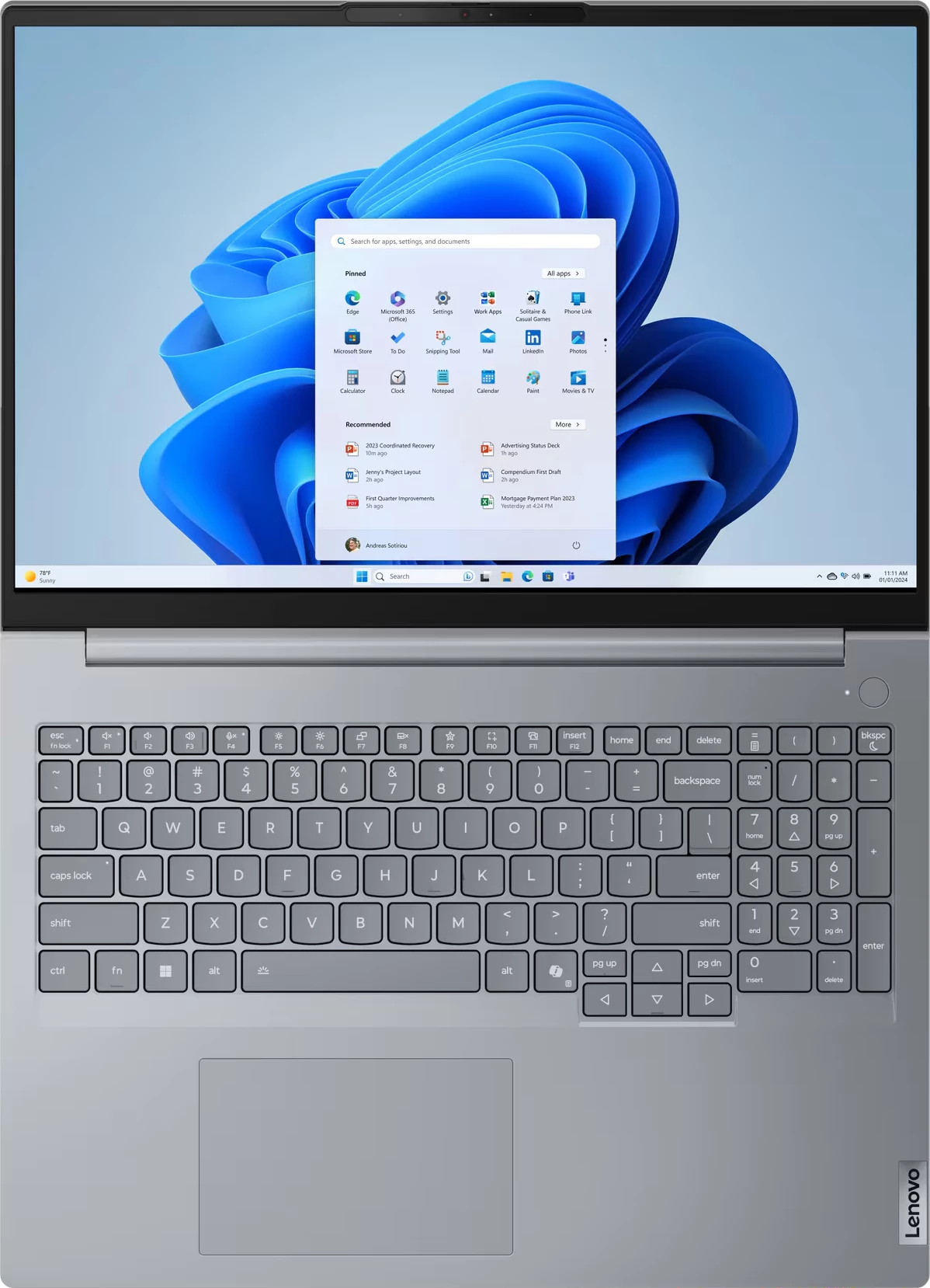 Laptop Lenovo ThinkBook 16 G8 IRL, 16", Intel Core7 240H, 8GB RAM, 512GB SSD