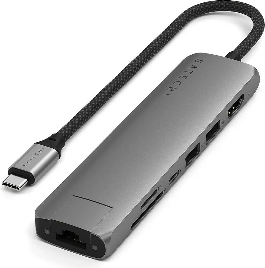 Hub USB-C Satechi Slim Multi-Port 7-në-1, Gri hapësinor