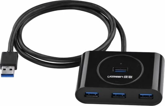USB hub UGREEN 20290 USB 3.0, 4 porta, kabllo 0.5m, i zi, box