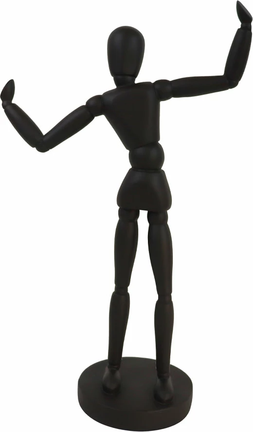 Dekor trup njeriu, polirezine, ngjyrë e zezë, 21x10.5x35cm