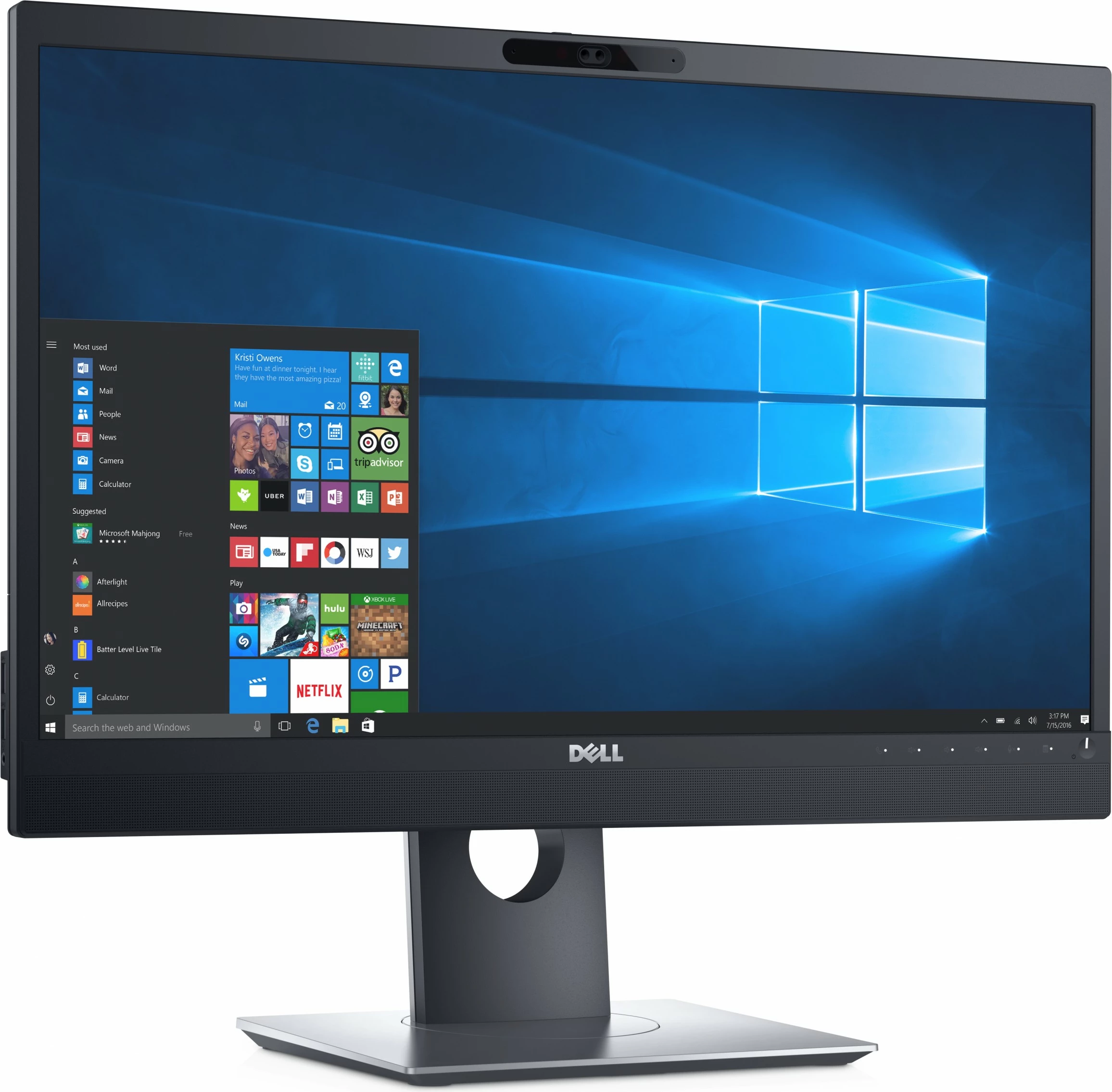 Monitor DELL P2418HZM 24 Full HD, LCD, me kamerë, mikrofon e altoparlantë, zi