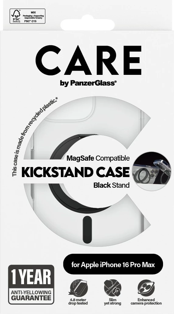 Mbështjellës PanzerGlass CARE Case MagSAFE për iPhone 16 Pro Max transparent