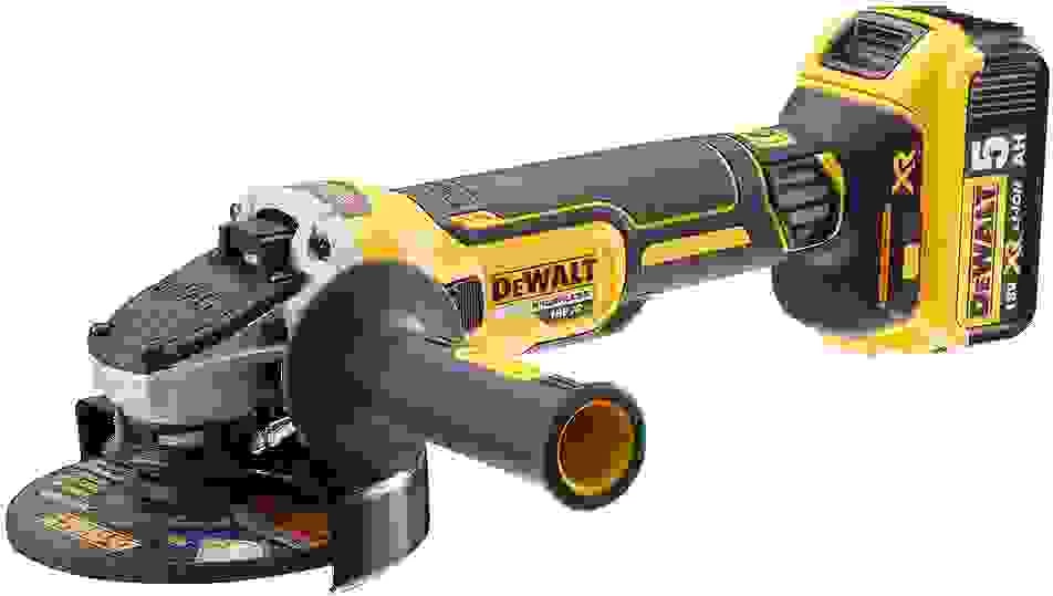 Brusilnik këndor aku DeWalt DCG405P2 18V XR 5.0Ah 125mm, 2x bateri + polnilec + TSTAK, verdhë/zi