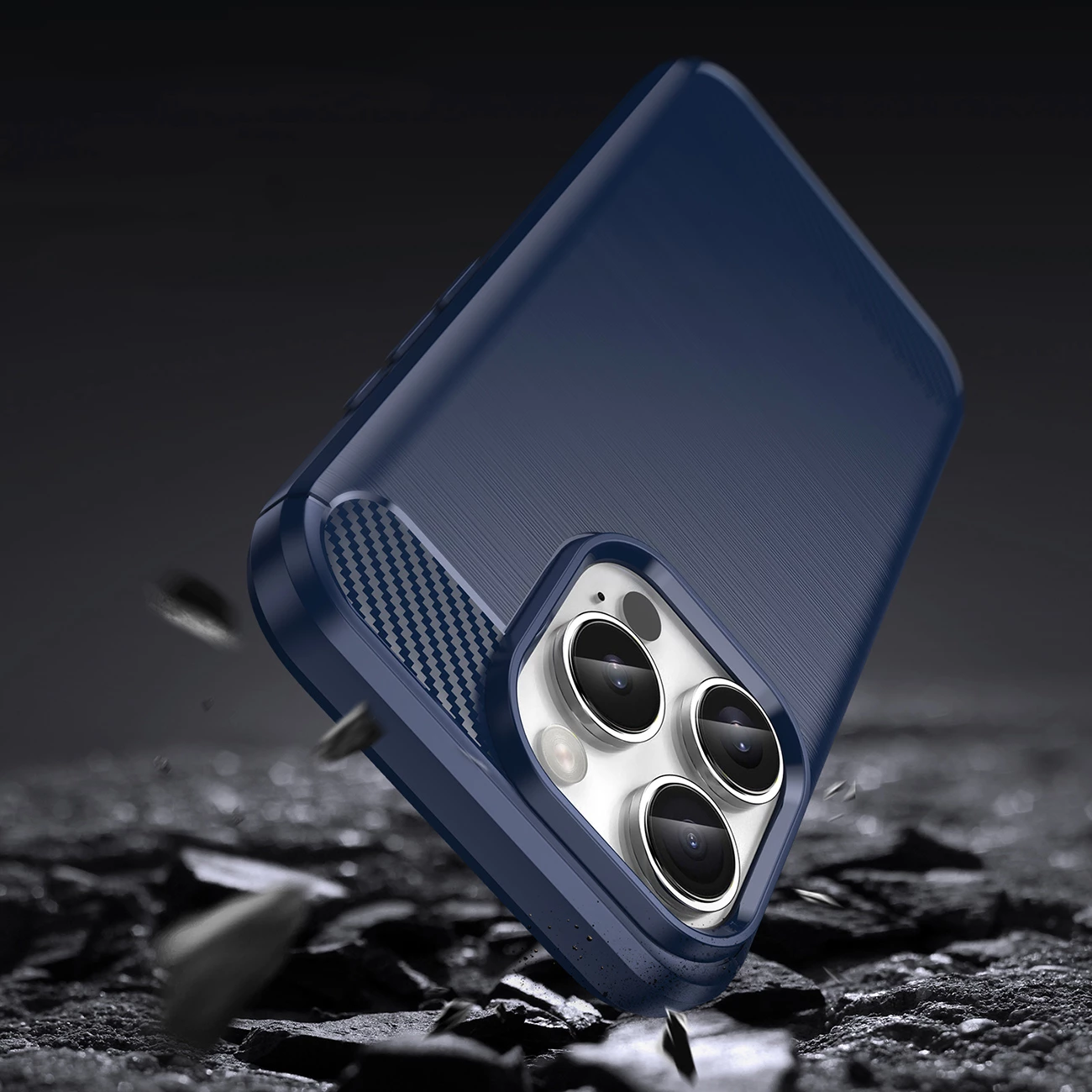 Mbështjellës Hurtel Carbon Case për iPhone 16 Pro, TPU, Blu