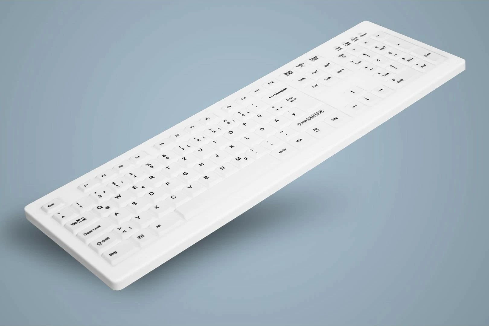 Tastierë Cherry AK-C8100FA-UVS-W/GE, full-size, USB, membranë, QWERTY, e bardhë