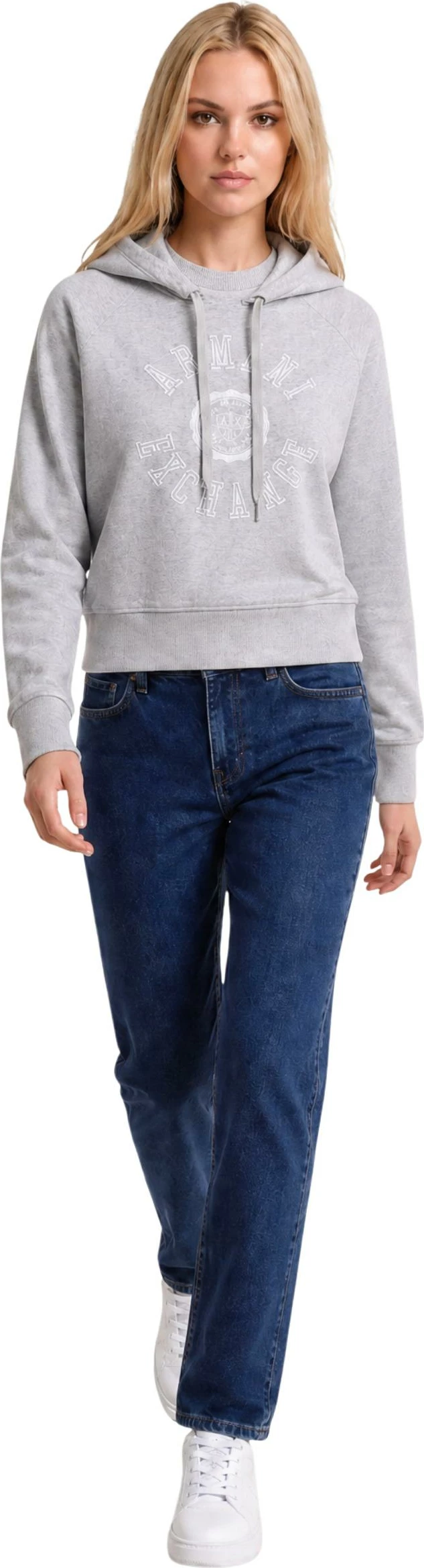 Duks me kapuç për femra Armani Exchange XW002657 AF25527, i hirtë [Madhësia: L]