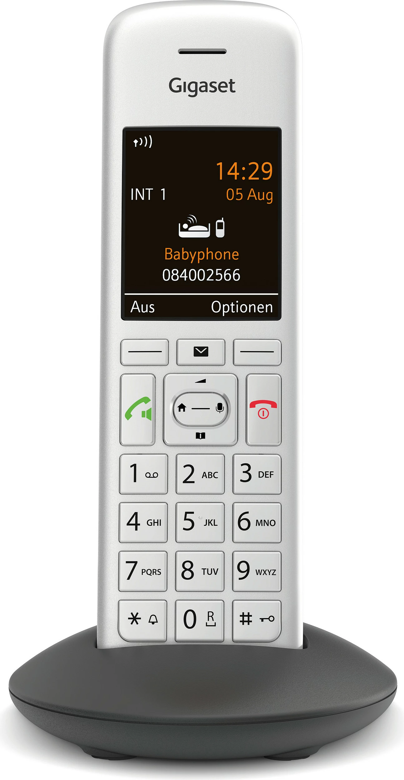 Telefon fiks DECT Gigaset CE575HX, pa kabllo, libër telefoni 200 kontakte, ekran 2.2", argjendi