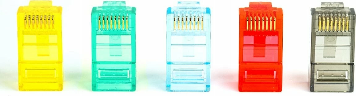 Konektor RJ45 UTP Cat.6 NetRack, ngjyra miks, paketim 100 copë