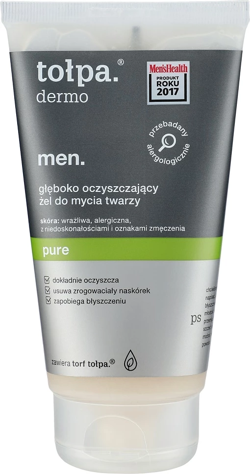 Xhel për pastrim fytyre për meshkuj Tołpa Dermo Men Pure Deep Cleansing, 150ml