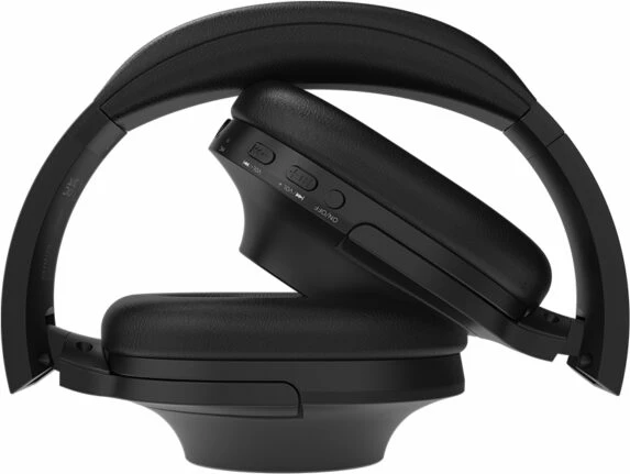 Kufje Bluetooth me ANC Aiwa HST-220BT, mbi vesh, BT 5.4, 40-50 orë, USB-C, AUX 3.5 mm, të palosshme, të zeza, set me kabllo USB-C dhe AUX