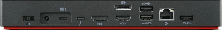 Docking station Lenovo ThinkPad Thunderbolt 4, Wired, 230 W, 40 Gbit/s, Black, Red