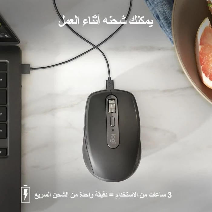 Maus Logitech MX Anywhere 3S 8000 DPI Bluetooth/Logi Bolt, rechargeable USB-C, grafit