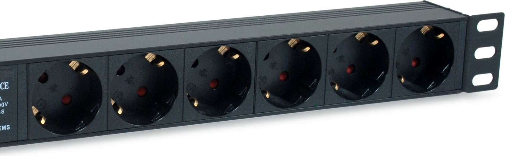 PDU Equip 6-shpina, 1U, 1.8m, alumini, me mbrojtje nga rryma e lartë