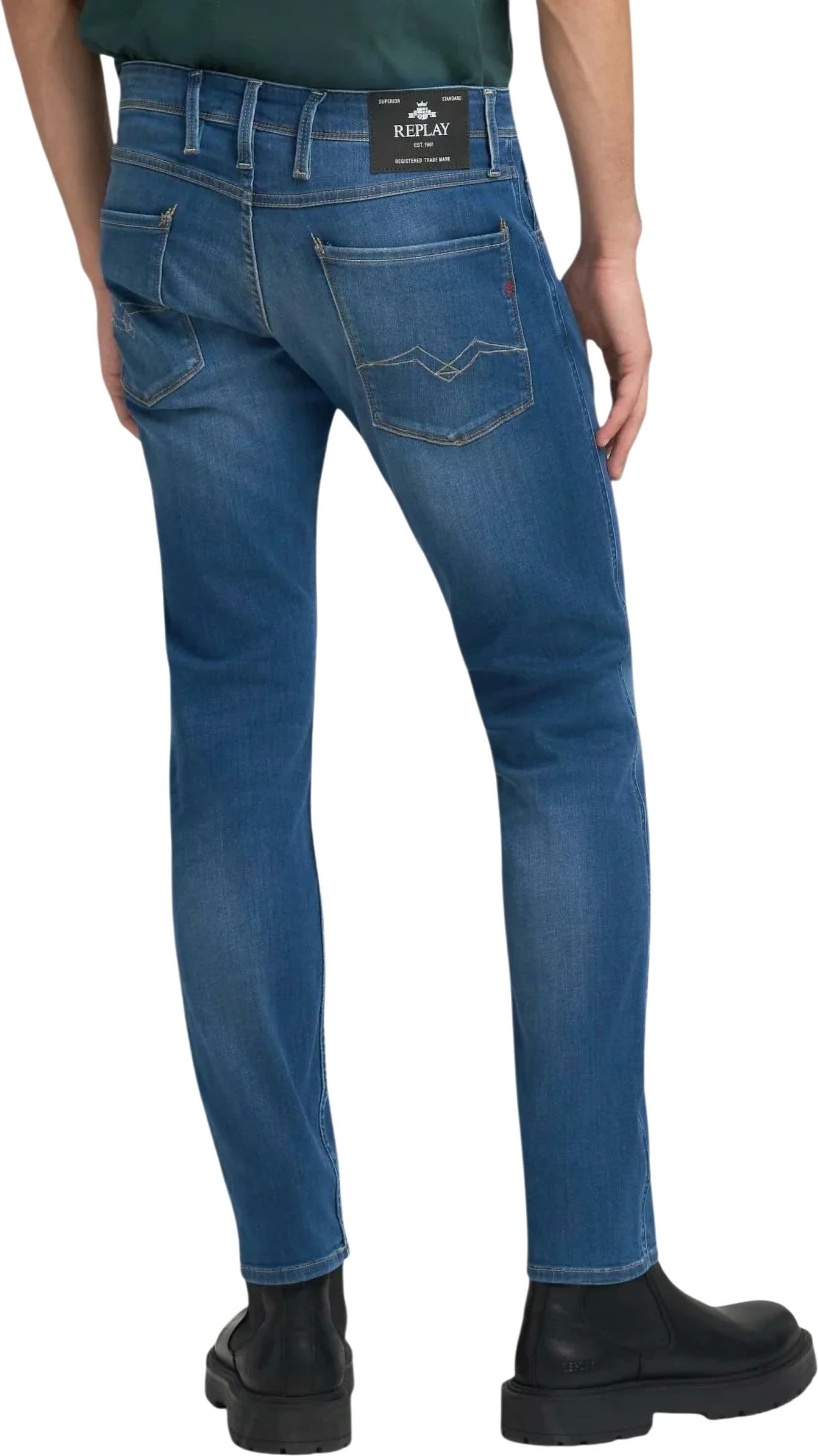 Xhinse slim fit për meshkuj Replay M914 .000.41A C33, denim blu [Madhësia: W31 L32]
