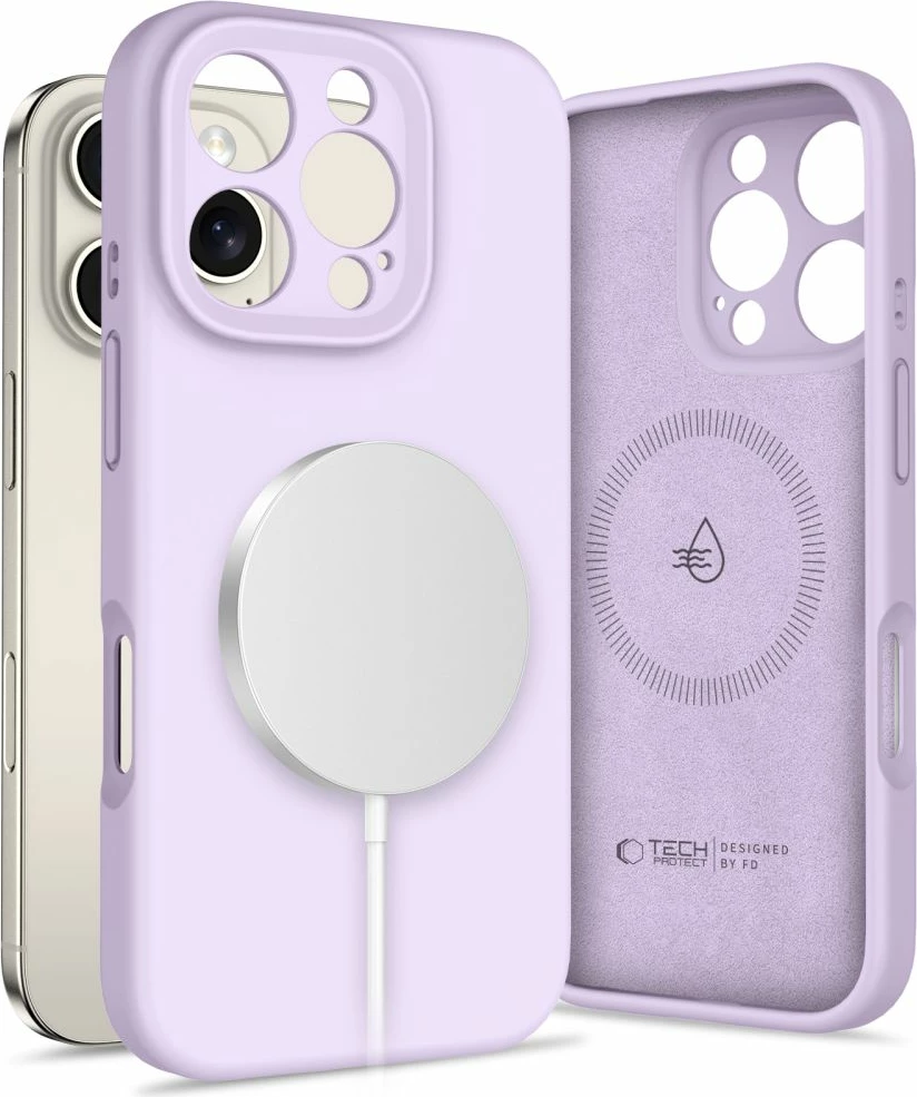 Mbështjellës Tech-Protect Liquid Silicone MagSafe për iPhone 16 Pro Max, Vjollcë