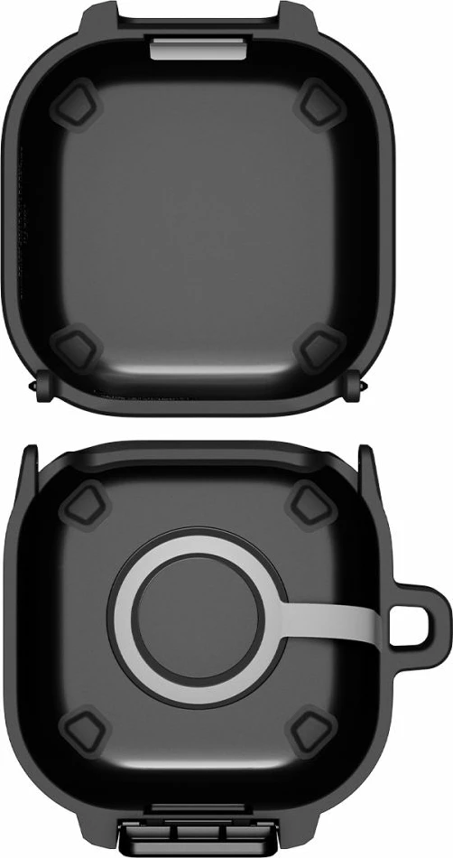 Mbështjellës i blinduar me kyçje Spigen Lock Fit për Samsung Galaxy Buds 4 / Buds 4 Pro, set me karabiner, Matte Black