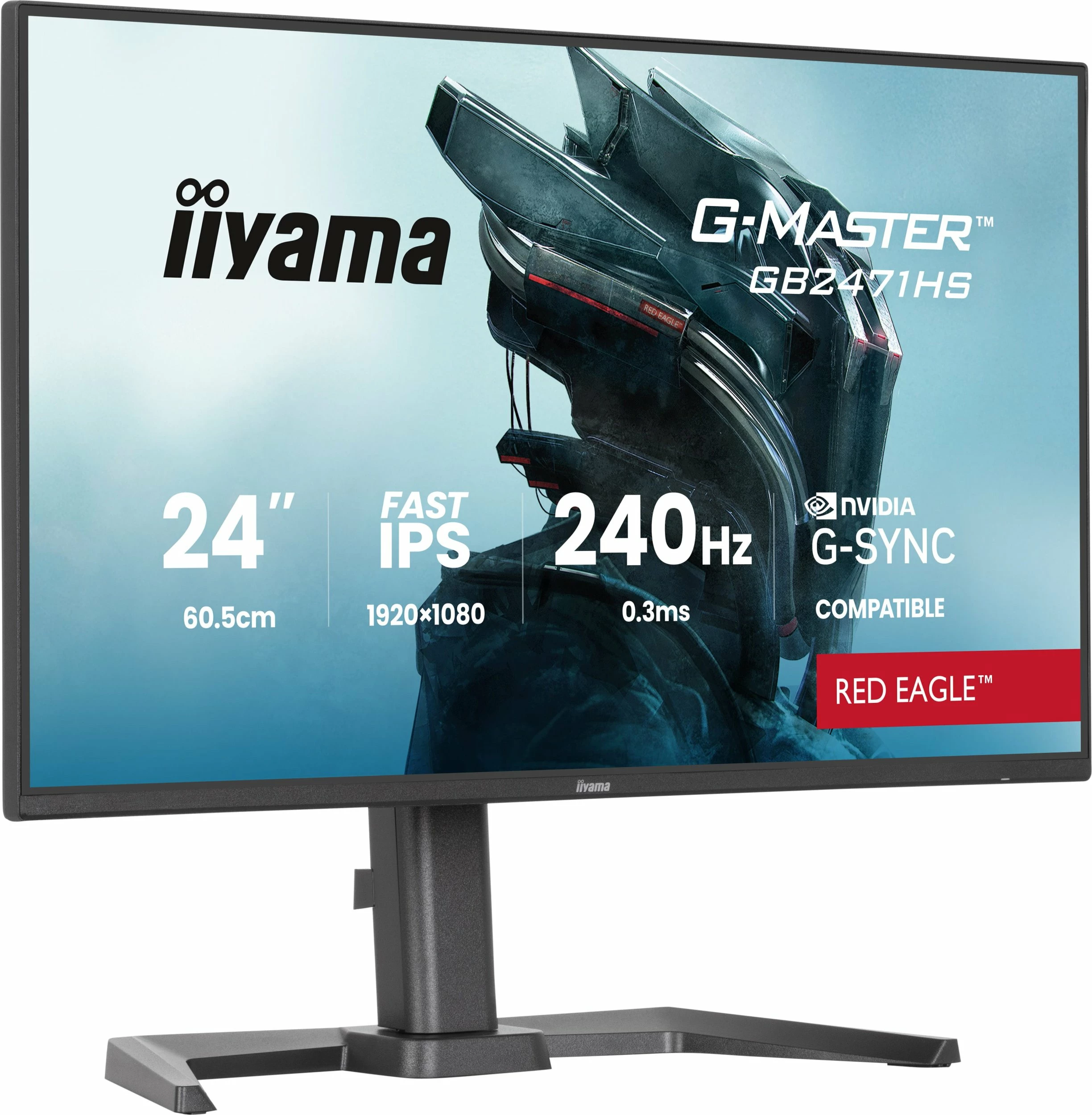 Monitor gaming iiyama G-Master GB2471HS-B1 24" IPS Full HD 240Hz 0.3ms G-Sync Compatible, zi