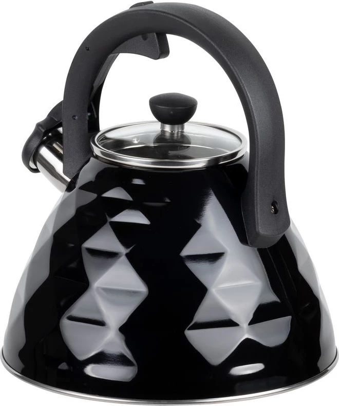 Çajnik me fishkëllimë Resto Almaaz 90610 3 L, çelik inox, për induksion, i zi