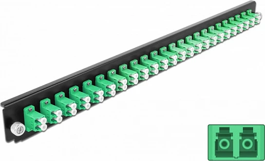 Panel optik DeLOCK, 24x LC Duplex, 19" 1U, i gjelbër