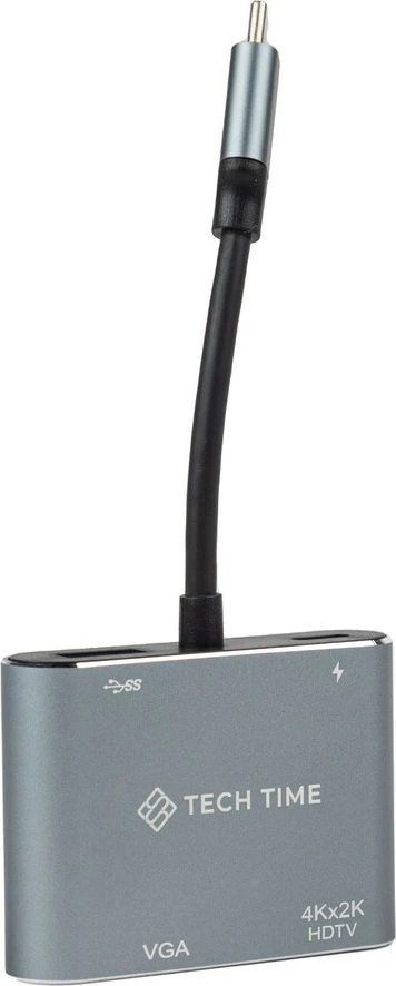 Docking Station USB-C HUB PD HDTV+VGA+USB 4IN1 - Tech Time TT24002