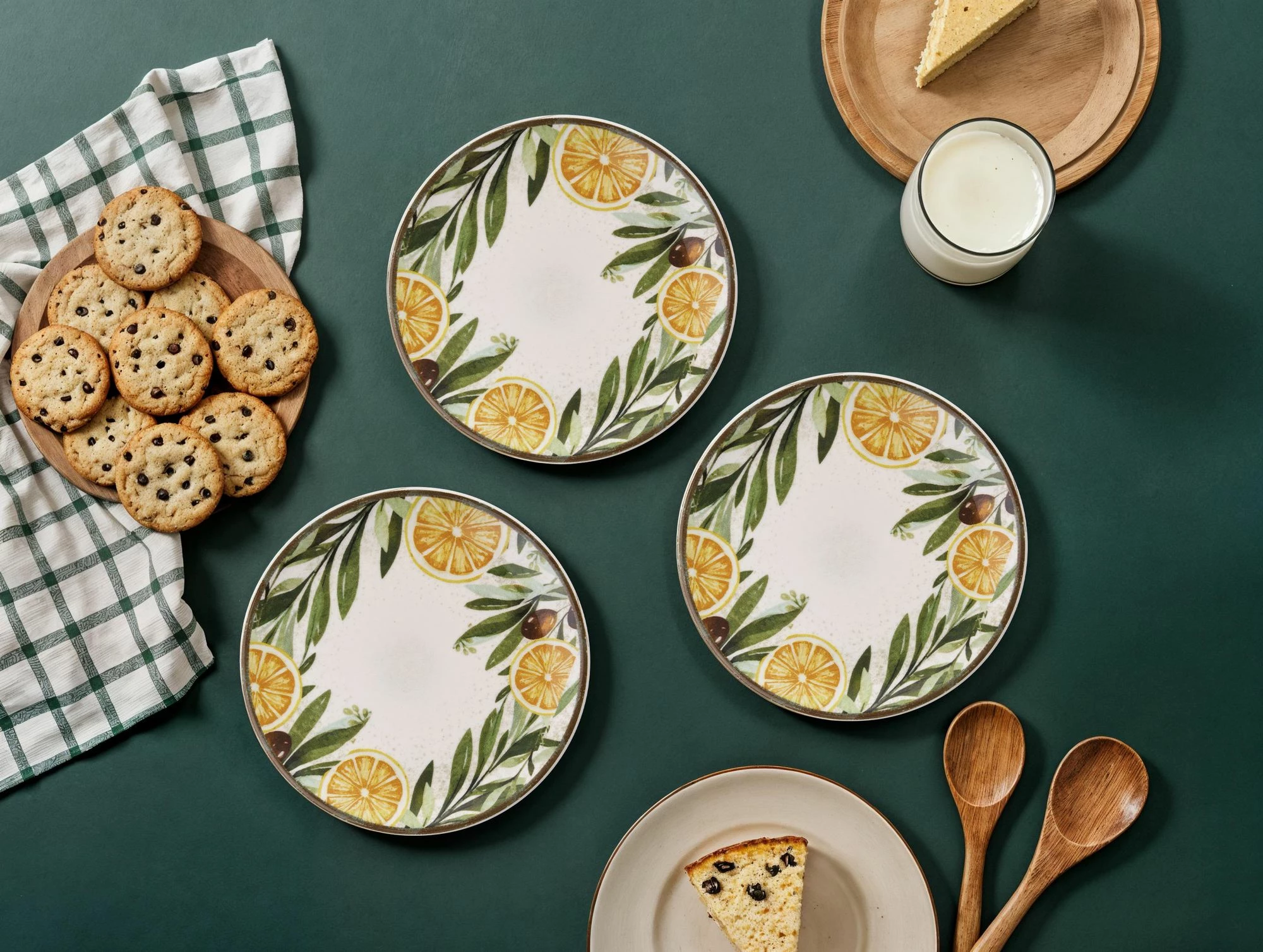 Set pjatash ëmbëlsirash (6 copë), Hermia Concept, Lemon Leaf
