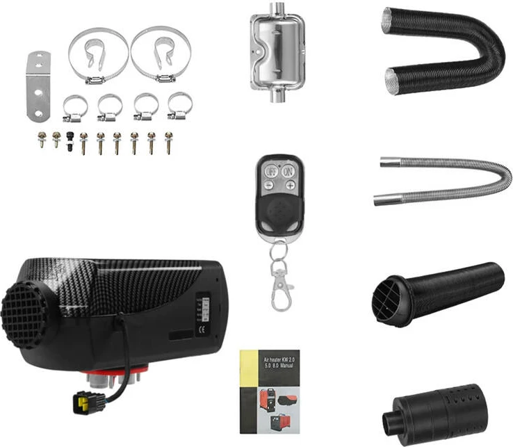 Ngrohës parkimi BlitzWolf BW-AH-S2-BT, 5 kW, 12V, me kontroll përmes aplikacionit dhe telekomandës, i zi