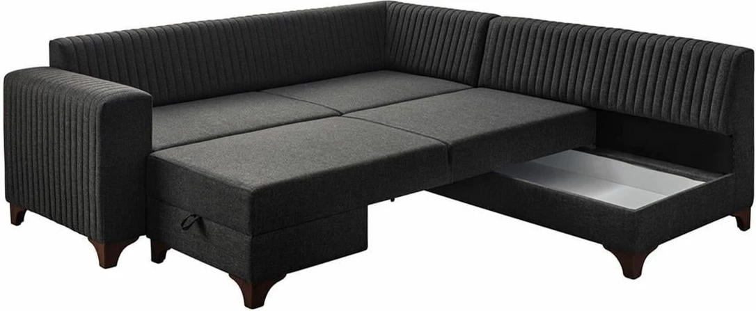 Kënd divan-krevat Atelier del Sofa, West, këndi i djathtë, ngjyrë antracit