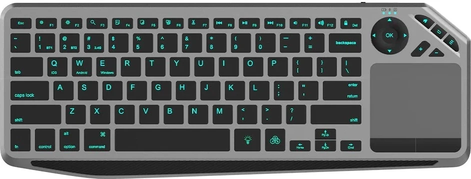 Tastierë TECHly ICTB9801TB, RF Wireless + Bluetooth, QWERTY US English, E zezë