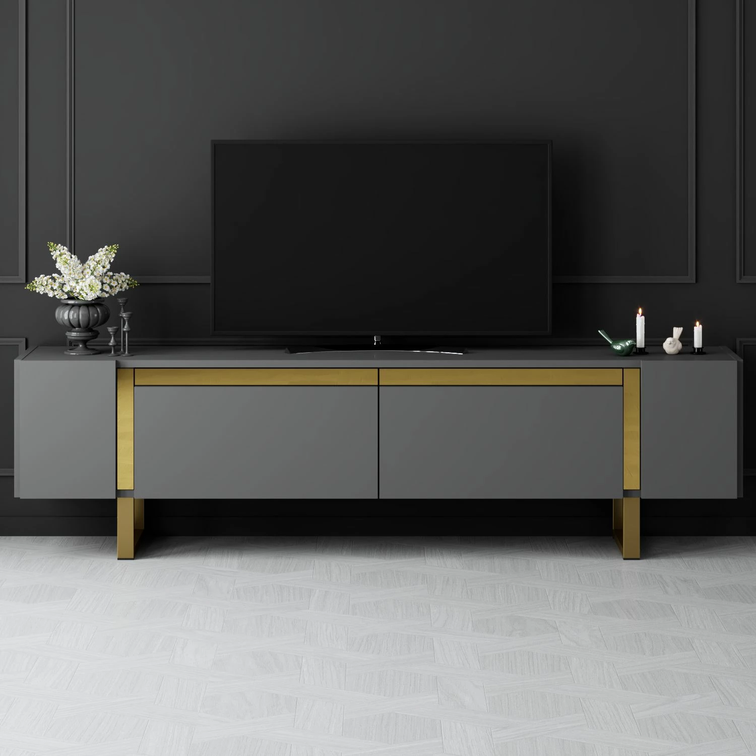 Komodë TV Hanah Home, Yildiz, antracit dhe ar