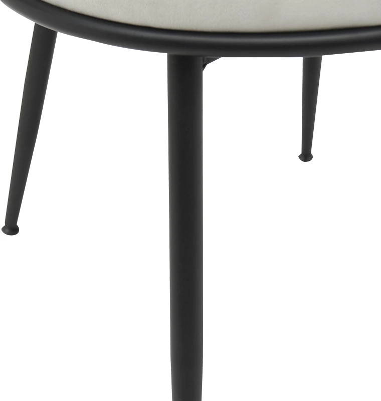 Karrige Alkia në kadife bezhë me këmbë metali të zezë 60x57x68cm