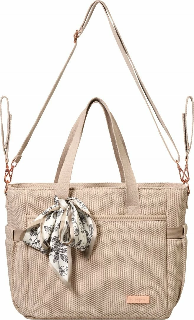 Çantë mami për karrocë BabyOno Carmen 1571/02, 9 xhepa, dyshek ndërrimi, beige