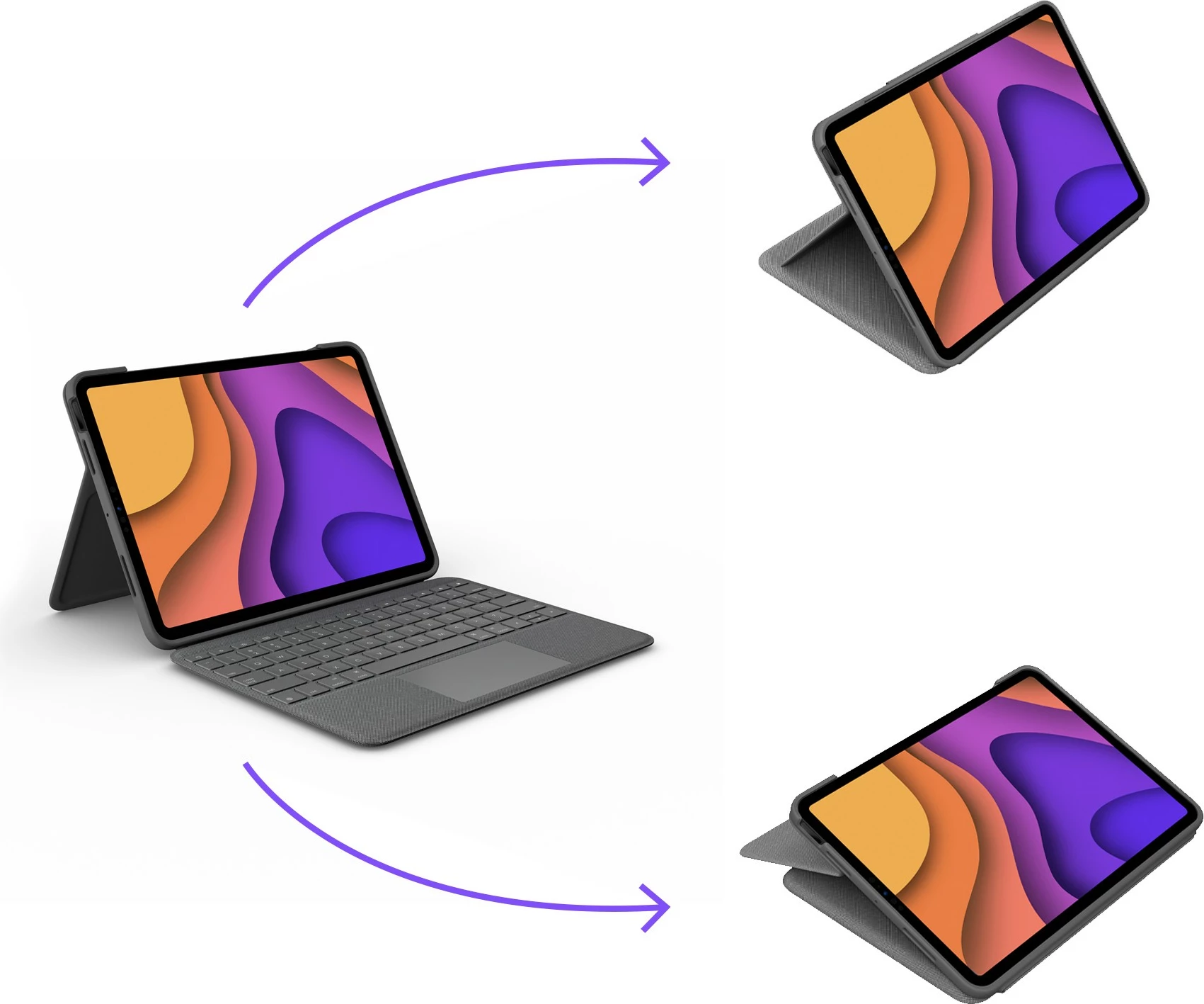 Tastierë me mbështjellës Logitech Slim Folio për iPad Air 10.9"/iPad Pro 11", Bluetooth, Oxford Grey