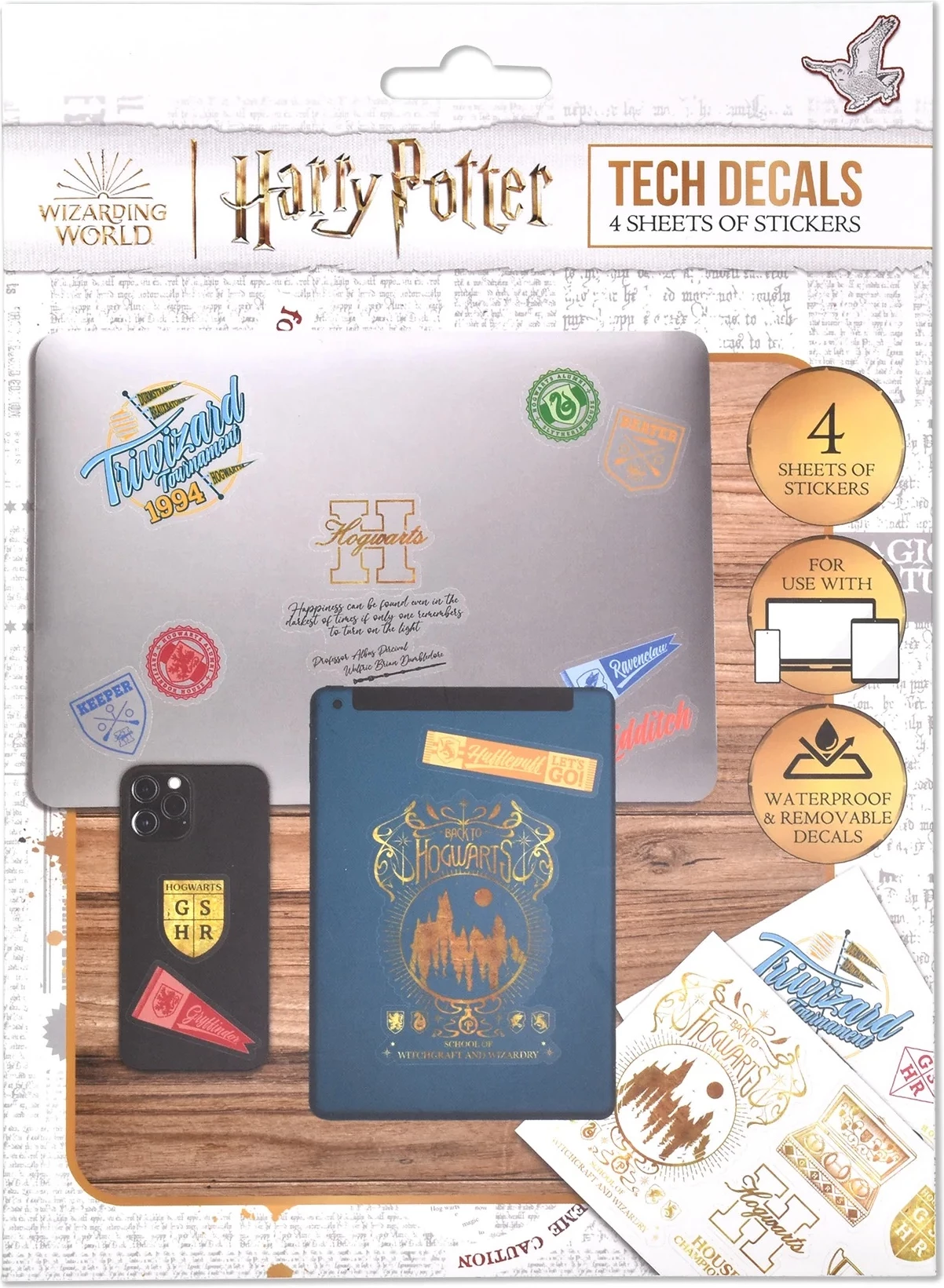Set nalepka dekoruese Blue Sky Harry Potter Tech Decals, 4 fletë