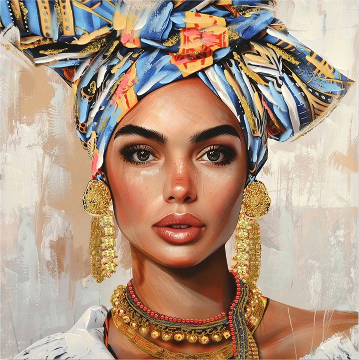 Pikturë kanavace Turban, shumëngjyrëshe, 80x3x80cm, set prej 6 copash