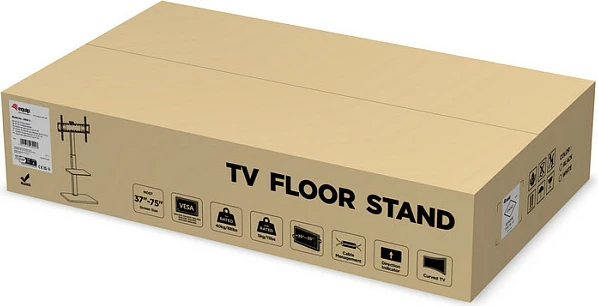 Stativ dyshemeje për TV EQUIP 650613, 37-75", VESA 600x400, 40 kg, i zi