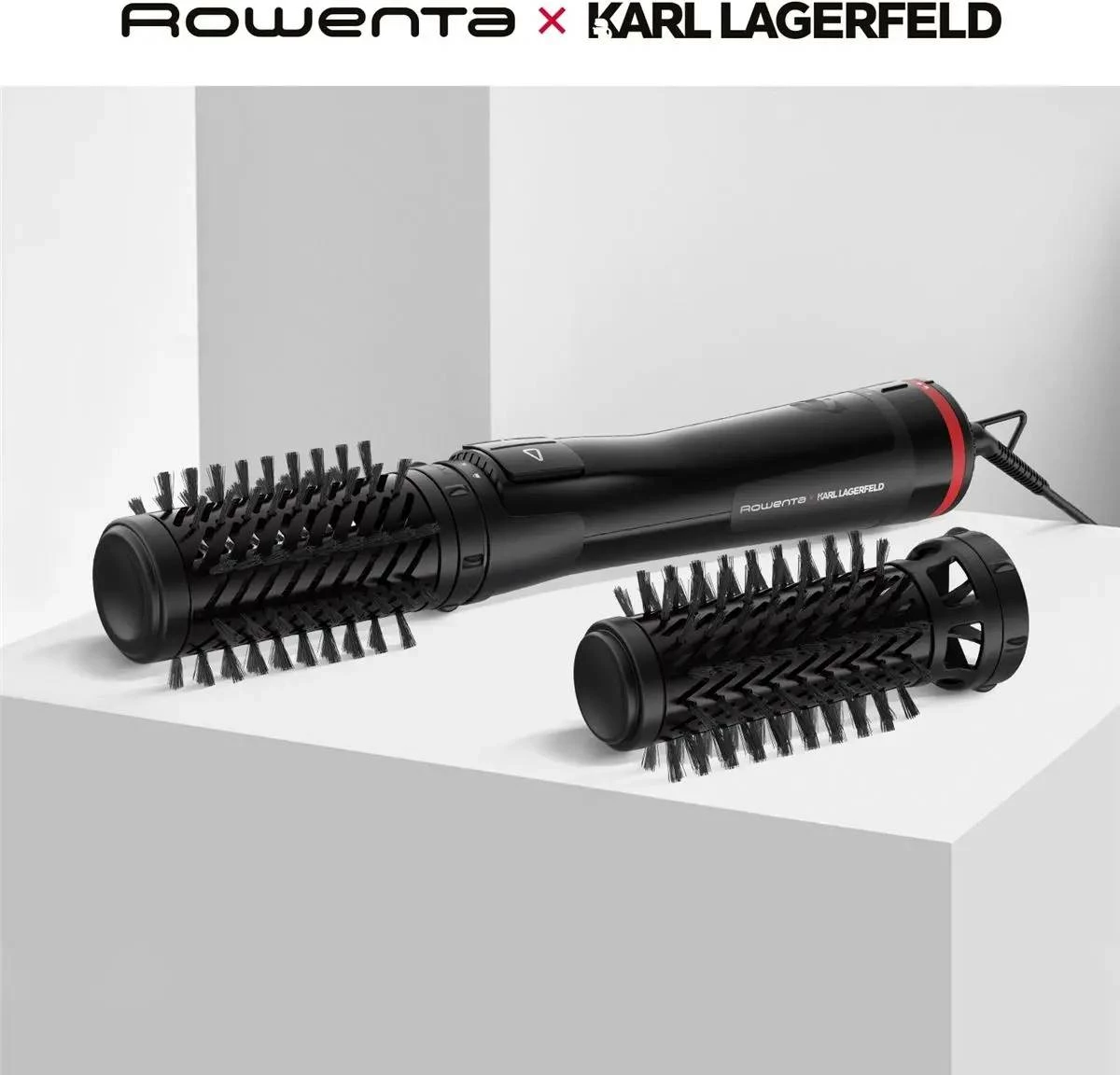 furçë rrotulluese flokësh, Rowenta x Karl Lagerfeld, CF952LF0, 1000W, 2-në-1, dy koka 50mm/40mm, set me 2 koka