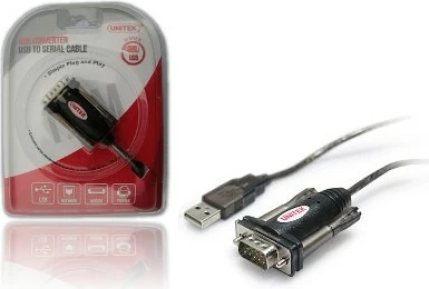 Adapter USB në RS-232 Unitek Y-105A, 1.4m, i zi me adapter DB9F/DB25M