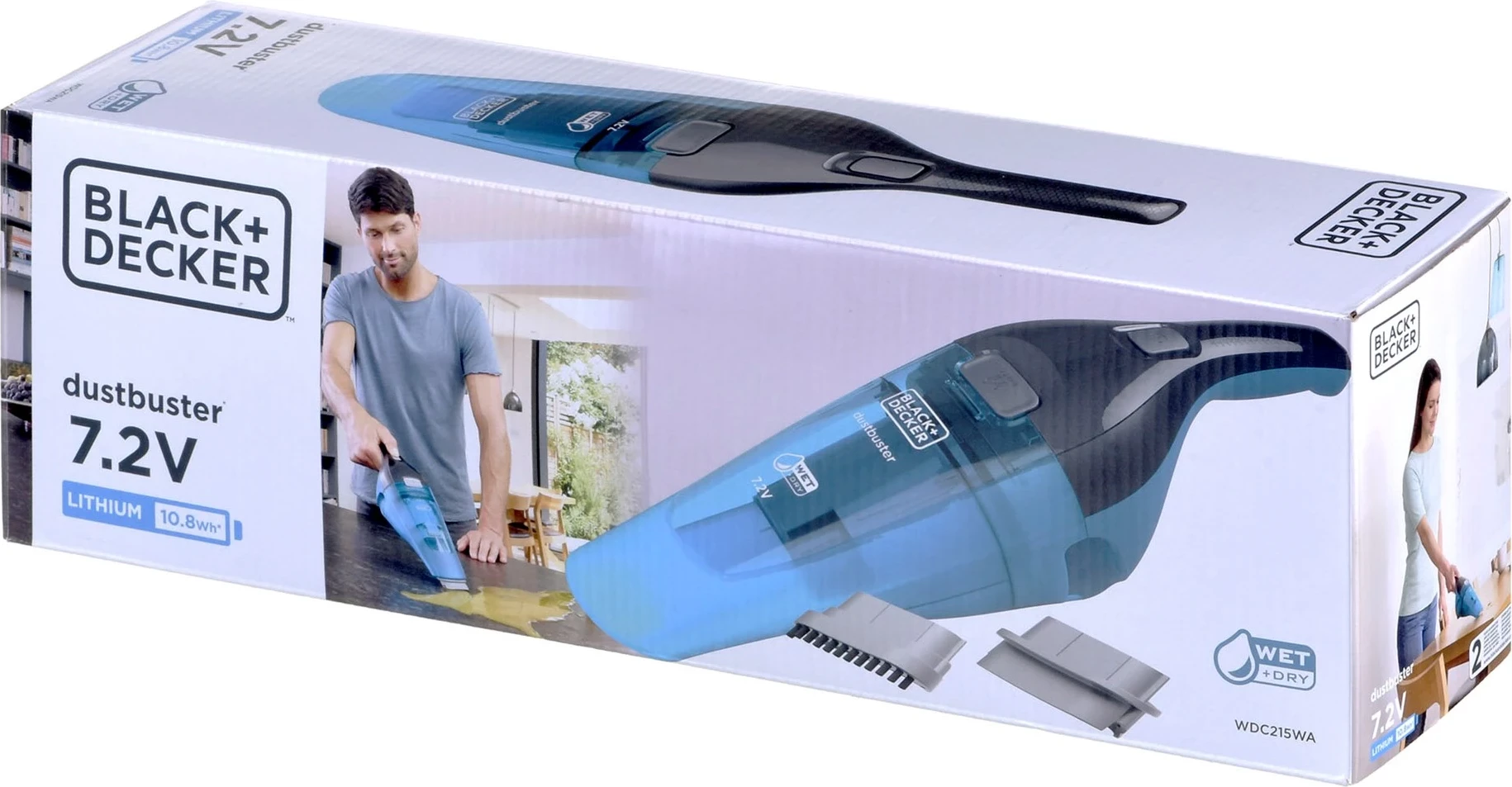 Aspirator portativ Black & Decker WDC215WA, Blu, pa qese