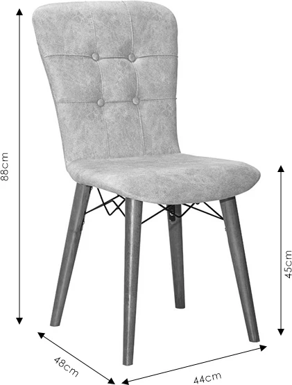 Karrige Sonora I, material stof, ngjyrë gri antike-këmbë arre