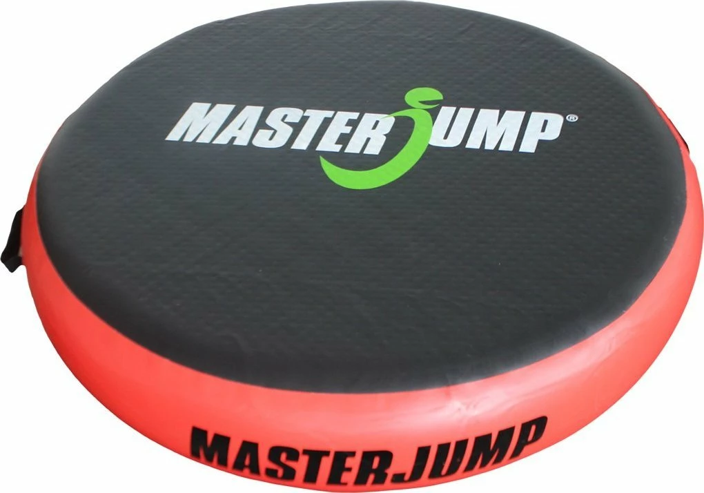 Dyshek gjimnastikor i fryrë Master Masterjump Airspot Ø100 cm x 20 cm, zi/kuq, me çantë