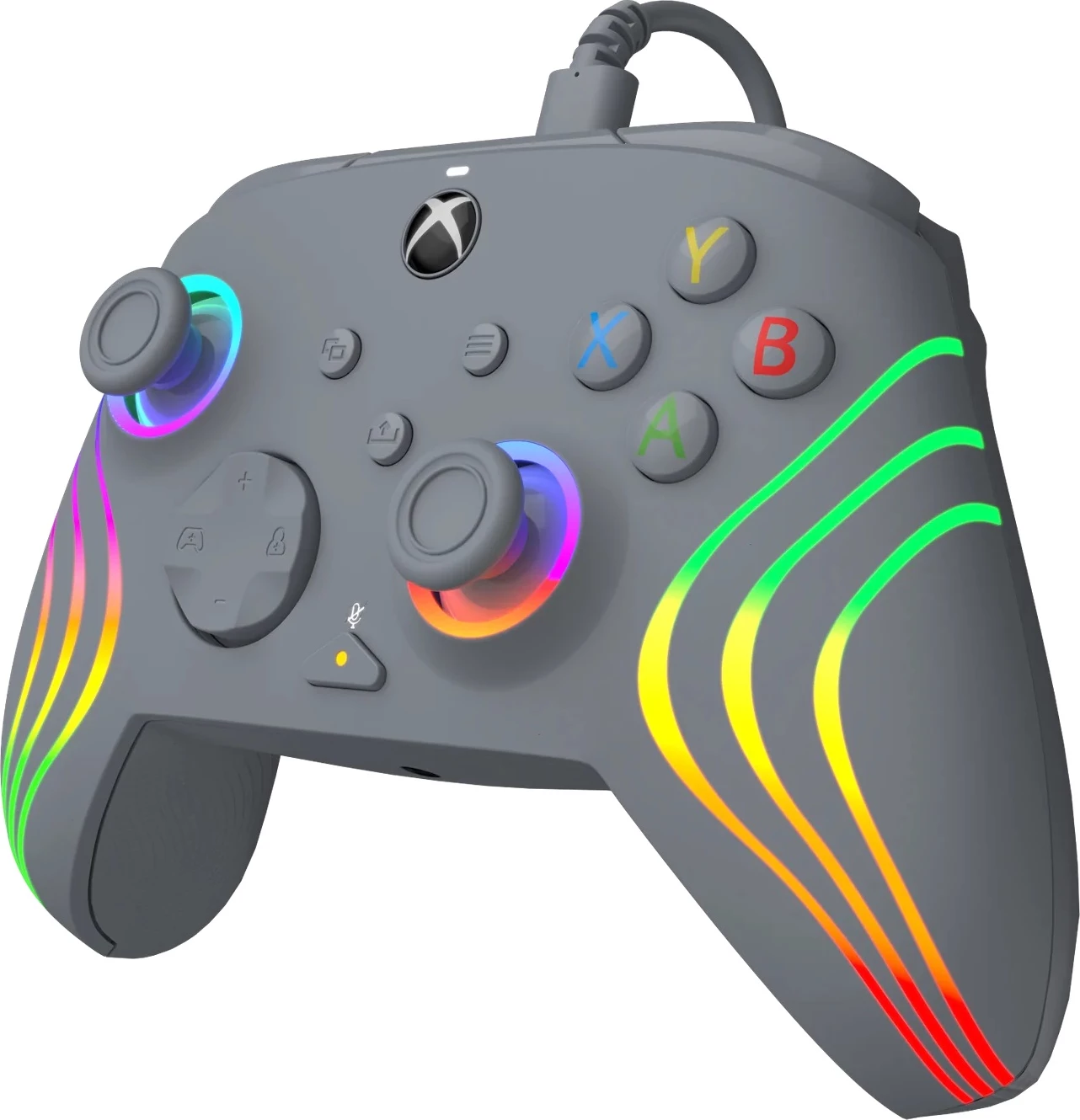 Kontroller i kablluar PDP Afterglow Wave, RGB, USB-C, për Xbox Series X/S & Xbox One & PC, 2.4m, Grey